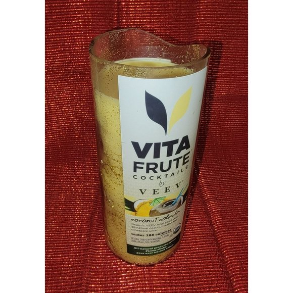 Upcycled Vita Fruite Cocktail by Veev Wineglass Soy Candle - Picture 1 of 1